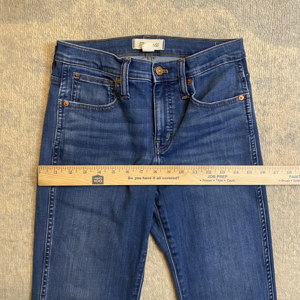 Madewell Mid-Rise Stovepipe Jeans Womens 26 Medium Wash Blue Slim Stretch Denim - Picture 9 of 14